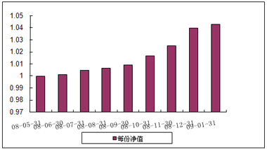 中信理财之稳健配置投资计划0801号（理财编号：P08140101）2009年1月投资公告